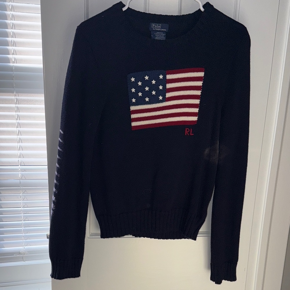 Ralph Lauren Navy Sweater with American Flag